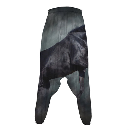 Black Stallion Horse Print Hammer Pants