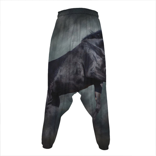 Black Stallion Horse Print Hammer Pants