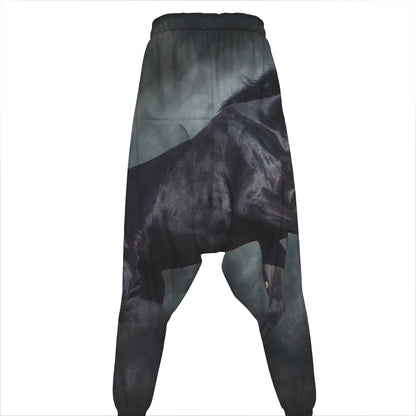 Black Stallion Horse Print Hammer Pants