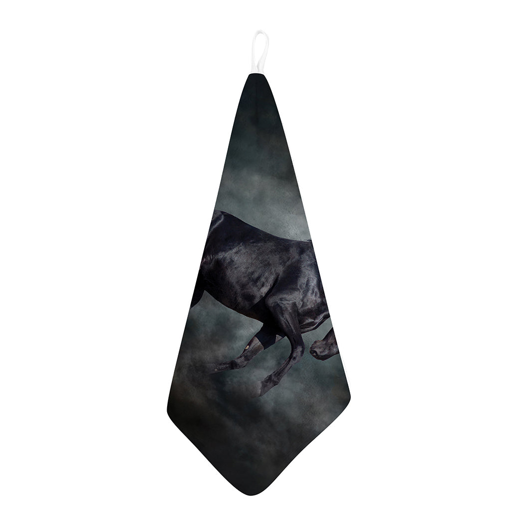 Black Stallion Horse Print Hand Towel