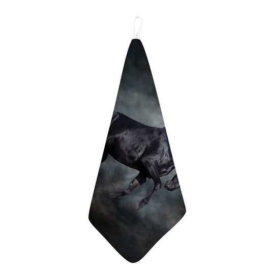 Black Stallion Horse Print Hand Towel