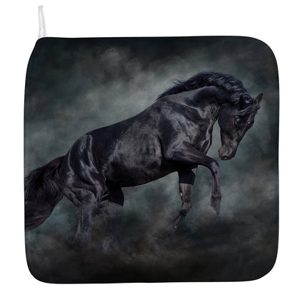 Black Stallion Horse Print Hand Towel
