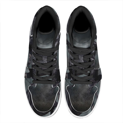 Black Stallion Horse Print High Top Leather Sneakers