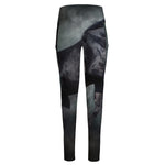 Black Stallion Horse Print High-Waisted Pocket Leggings