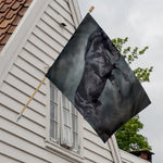 Black Stallion Horse Print House Flag