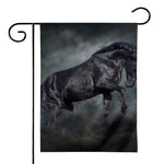 Black Stallion Horse Print House Flag