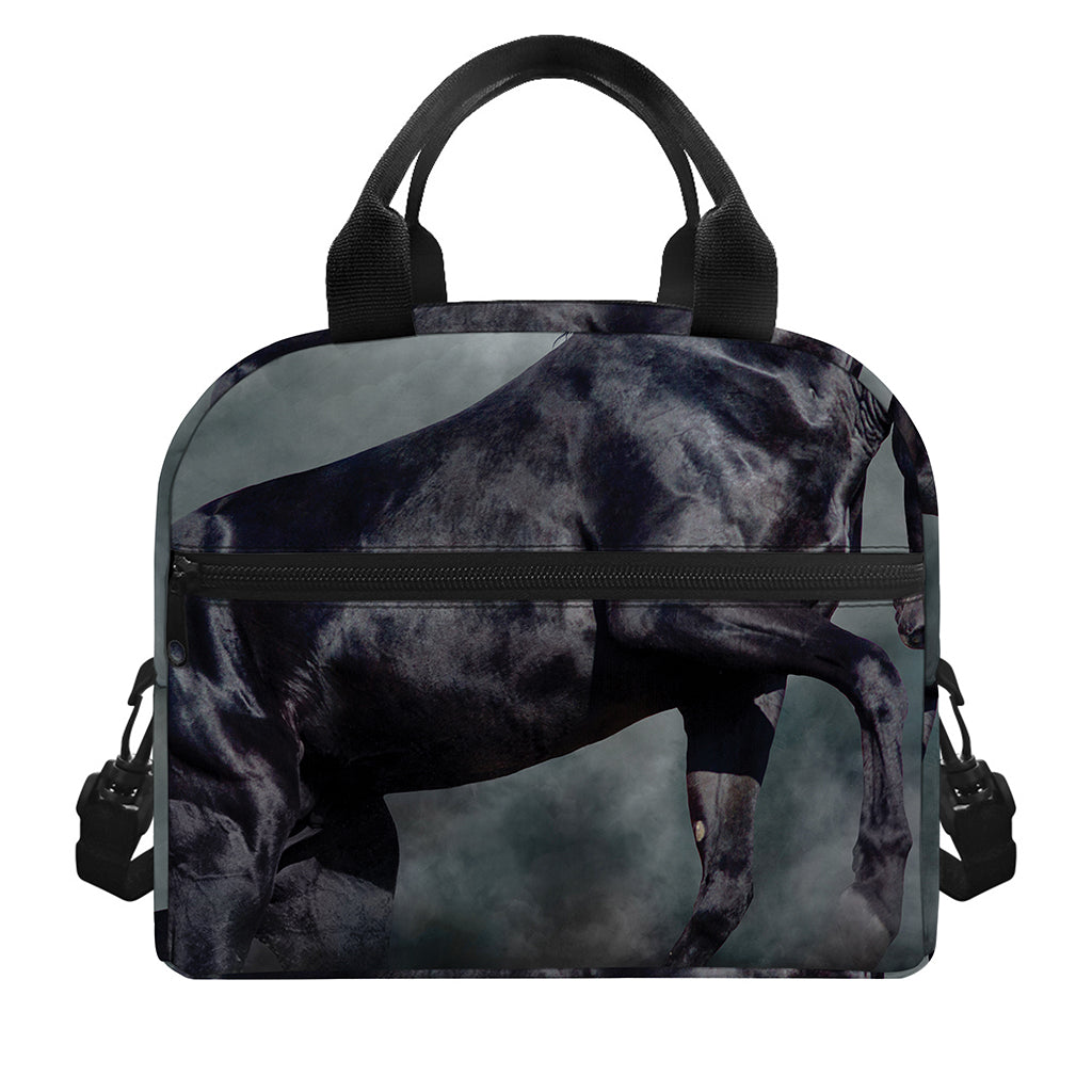 Black Stallion Horse Print Insulated Lunch Bag