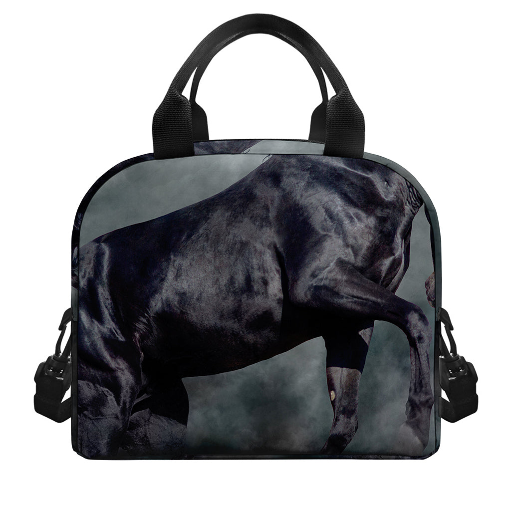Black Stallion Horse Print Insulated Lunch Bag
