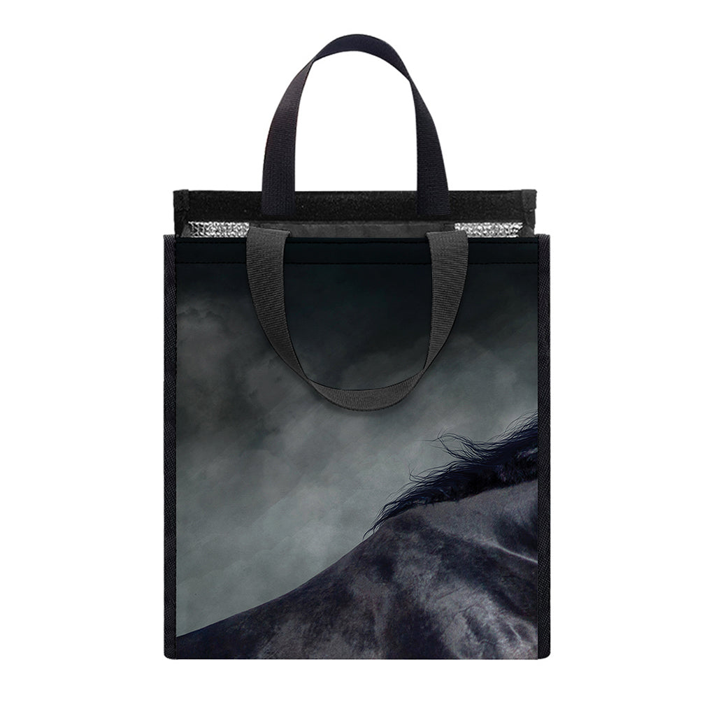 Black Stallion Horse Print Insulated Lunch Tote