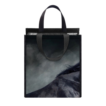 Black Stallion Horse Print Insulated Lunch Tote