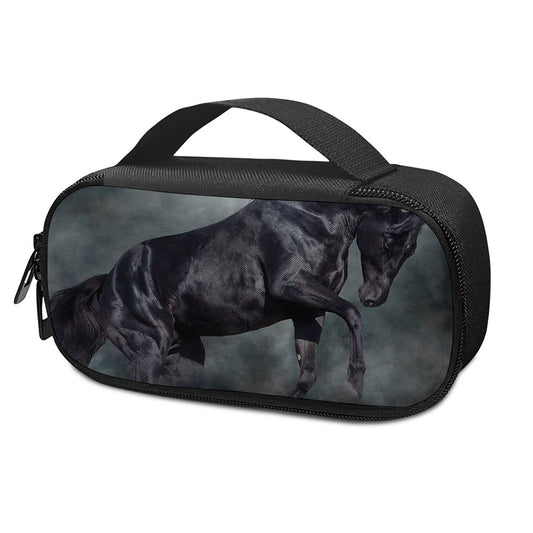 Black Stallion Horse Print Insulin Cooler Travel Case