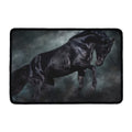 Black Stallion Horse Print Kitchen Mat