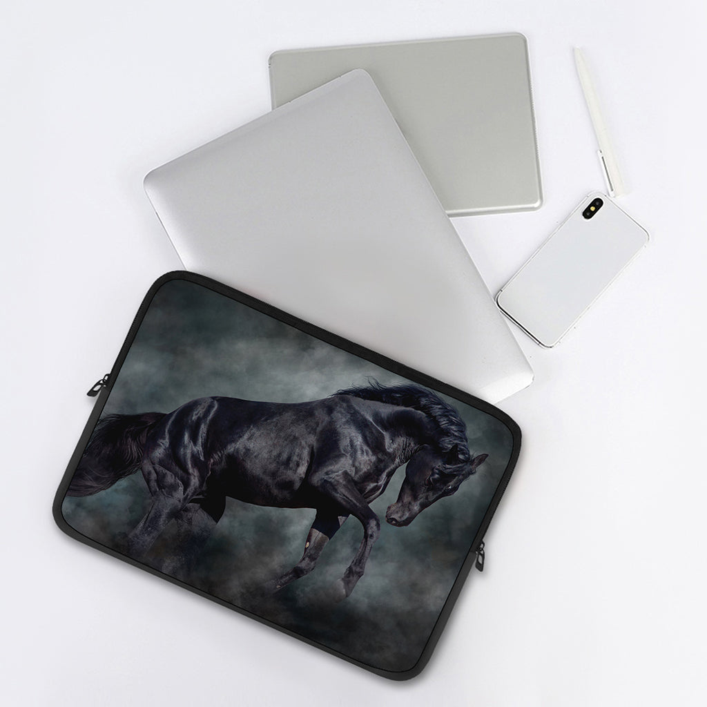 Black Stallion Horse Print Laptop Sleeve