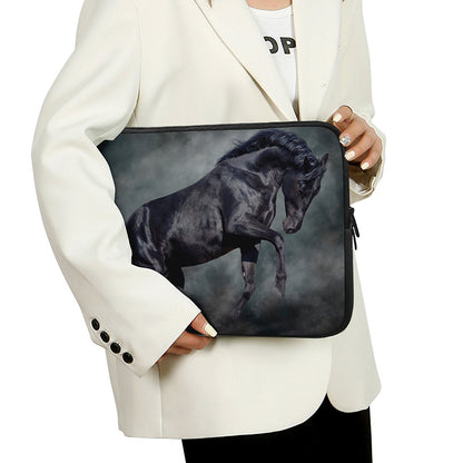Black Stallion Horse Print Laptop Sleeve