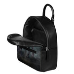 Black Stallion Horse Print Leather Backpack