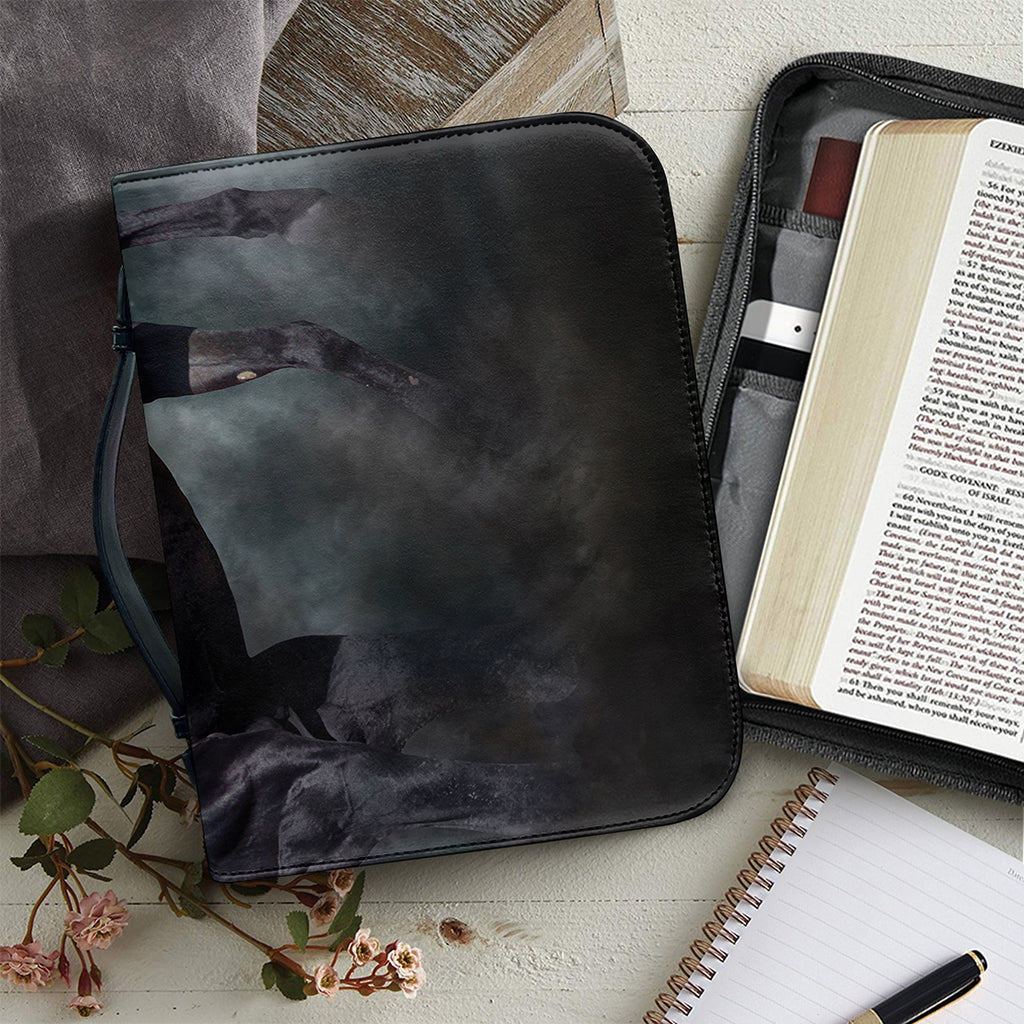 Black Stallion Horse Print Leather Bible Cover