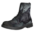 Black Stallion Horse Print Lace-Up Boots