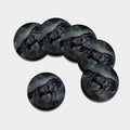 Black Stallion Horse Print Leather Coaster Set