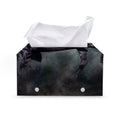 Black Stallion Horse Print Leather Tissue Box Cover