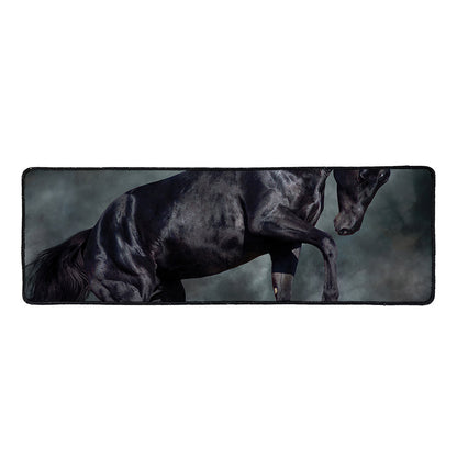 Black Stallion Horse Print Long Kitchen Mat