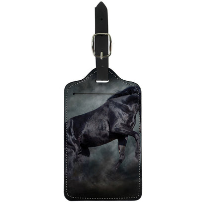 Black Stallion Horse Print Luggage Tag