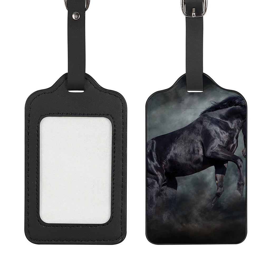 Black Stallion Horse Print Luggage Tag