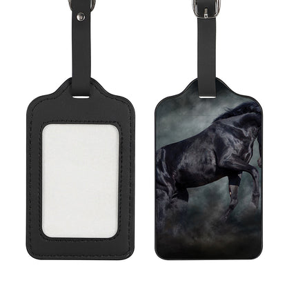 Black Stallion Horse Print Luggage Tag