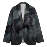 Black Stallion Horse Print Men's Blazer
