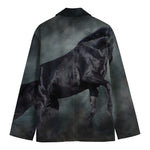 Black Stallion Horse Print Men's Blazer