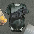 Black Stallion Horse Print Men's Bodysuit