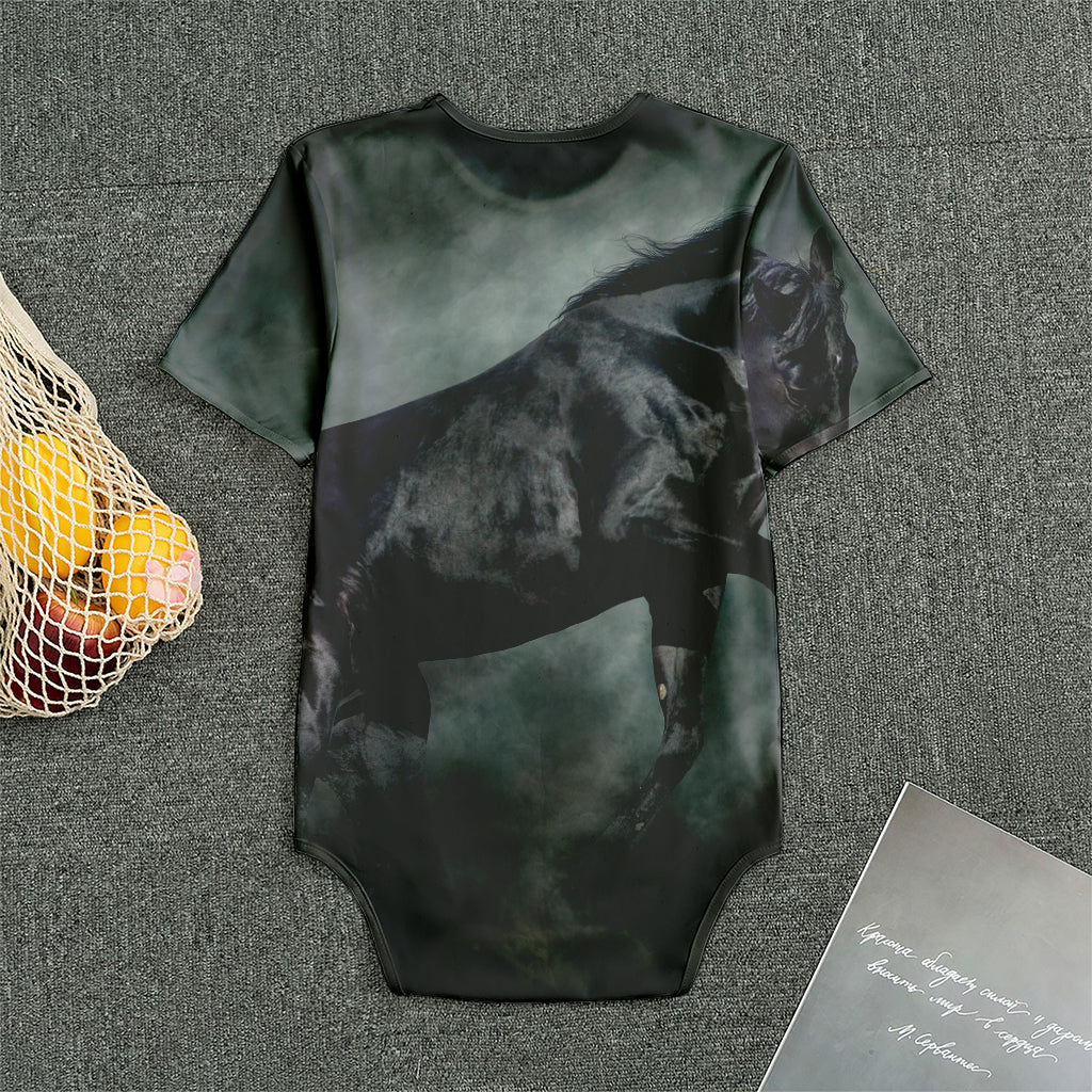 Black Stallion Horse Print Men's Bodysuit