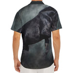 Black Stallion Horse Print Men's Deep V-Neck Shirt
