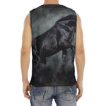 Black Stallion Horse Print Men's Fitness Tank Top