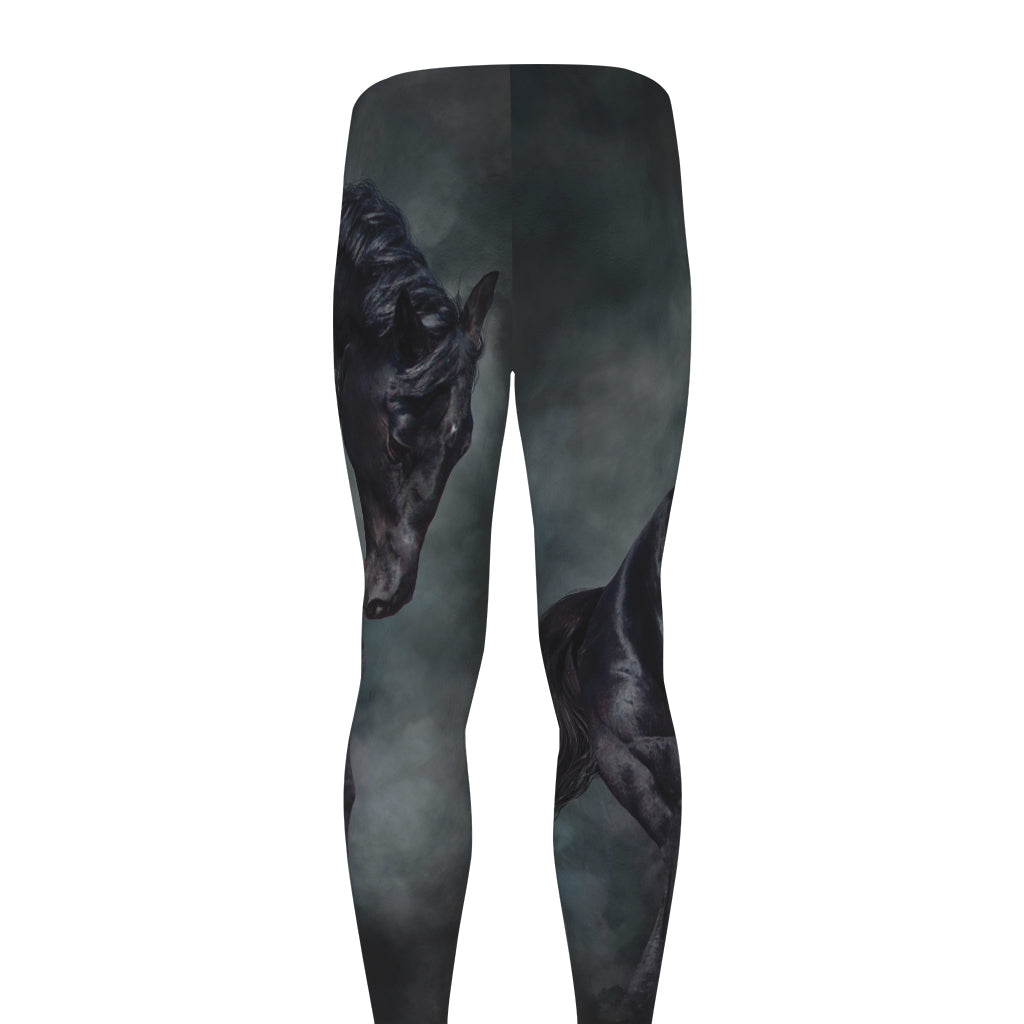 Black Stallion Horse Print Men's leggings