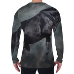 Black Stallion Horse Print Men's Long Sleeve T-Shirt