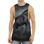 Black Stallion Horse Print Men's Muscle Tank Top