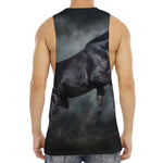 Black Stallion Horse Print Men's Muscle Tank Top