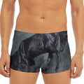 Black Stallion Horse Print Men's Short Boxer Briefs