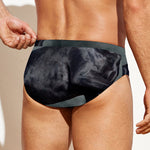 Black Stallion Horse Print Men's Swim Briefs