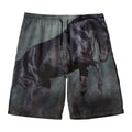Black Stallion Horse Print Men's Swim Trunks