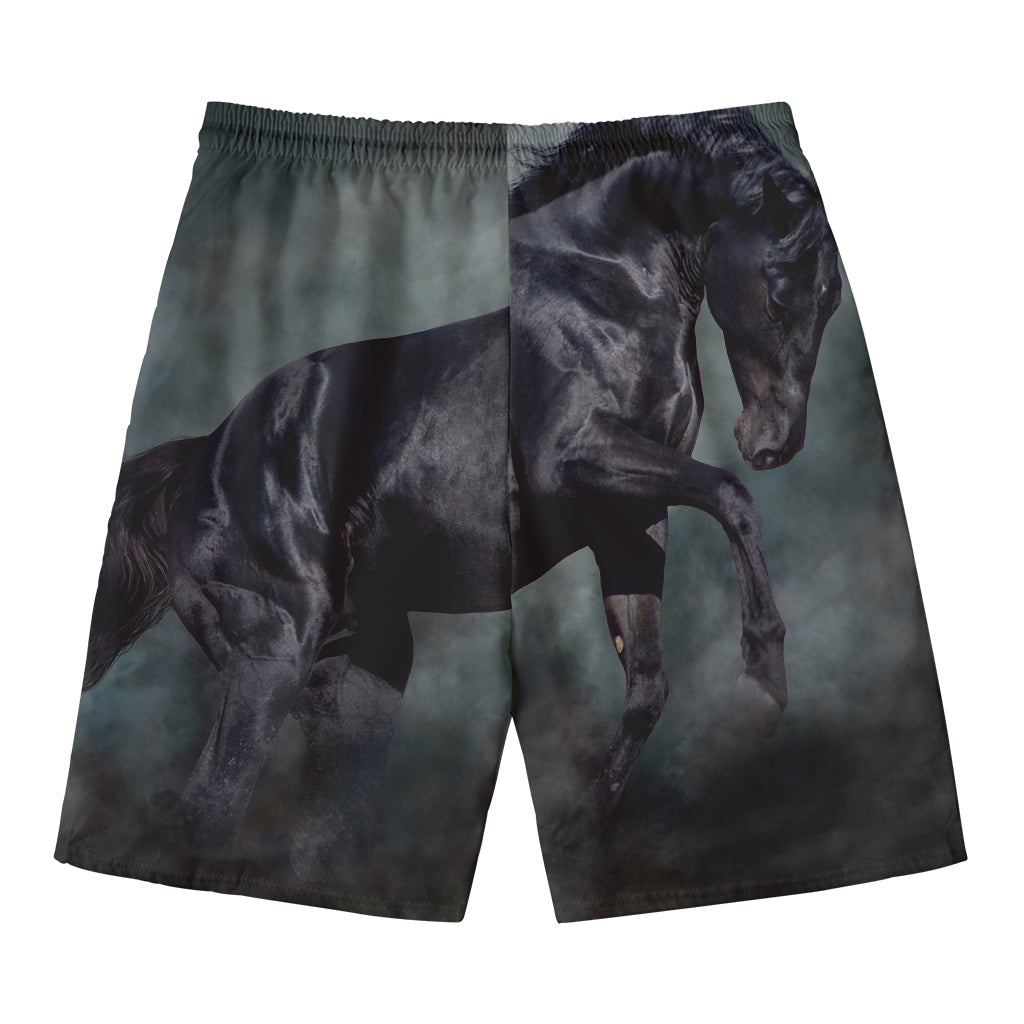 Black Stallion Horse Print Men's Swim Trunks