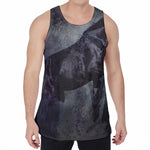 Black Stallion Horse Print Men's Velvet Tank Top