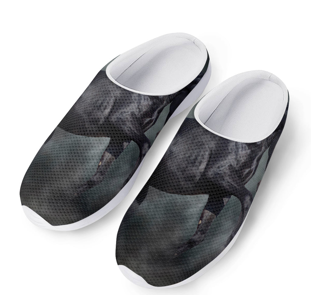 Black Stallion Horse Print Mesh Casual Shoes