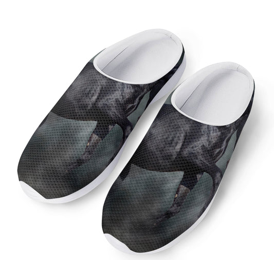 Black Stallion Horse Print Mesh Casual Shoes