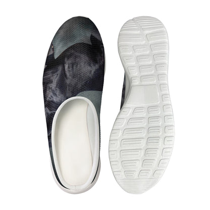Black Stallion Horse Print Mesh Casual Shoes