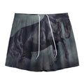 Black Stallion Horse Print Mesh Shorts