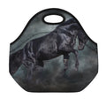 Black Stallion Horse Print Neoprene Lunch Bag