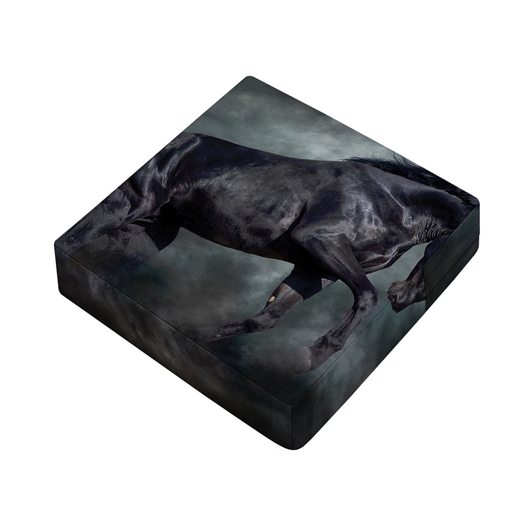Black Stallion Horse Print Outdoor Seat Cushion Cover