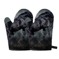 Black Stallion Horse Print Oven Mitts