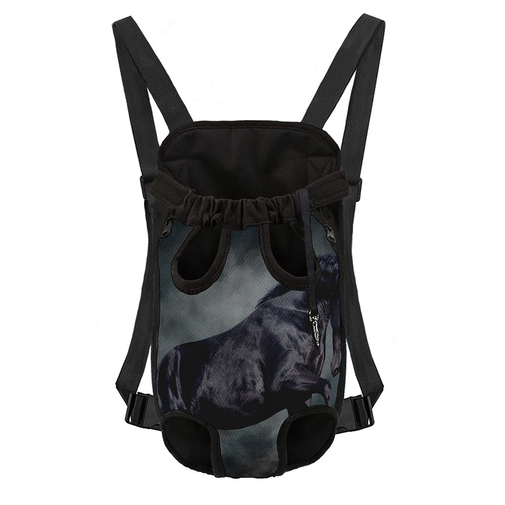 Black Stallion Horse Print Pet Carrier Backpack